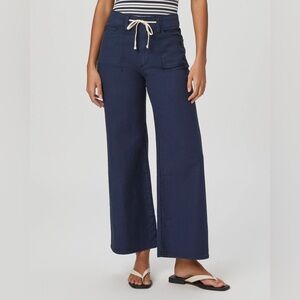 PAIGE Ari Wide Leg High Rise Tie Pant - Blue - 25